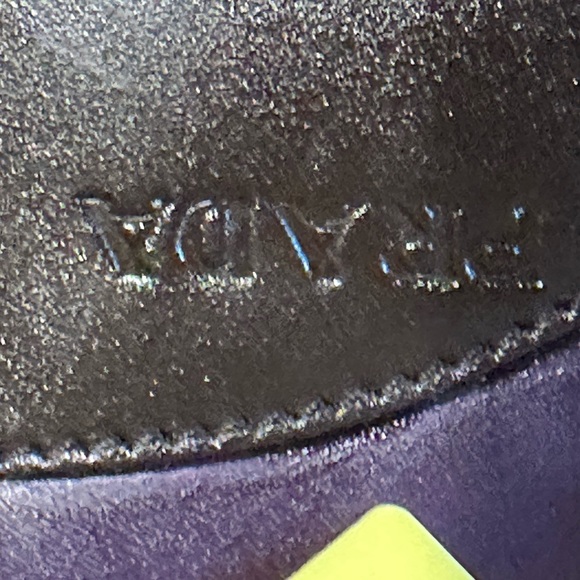 Prada new bag with COA Double zip purple & black Vitelli leather bowling bag - Picture 13 of 14